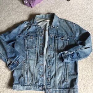 Madewell oversized distressed Jean Jacket size S